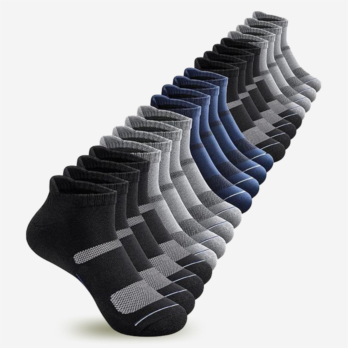Unisex Striped Ankle Length Socks | Pack Of 10
